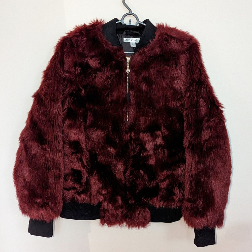 Say What? Faux Fur Bomber Jacket